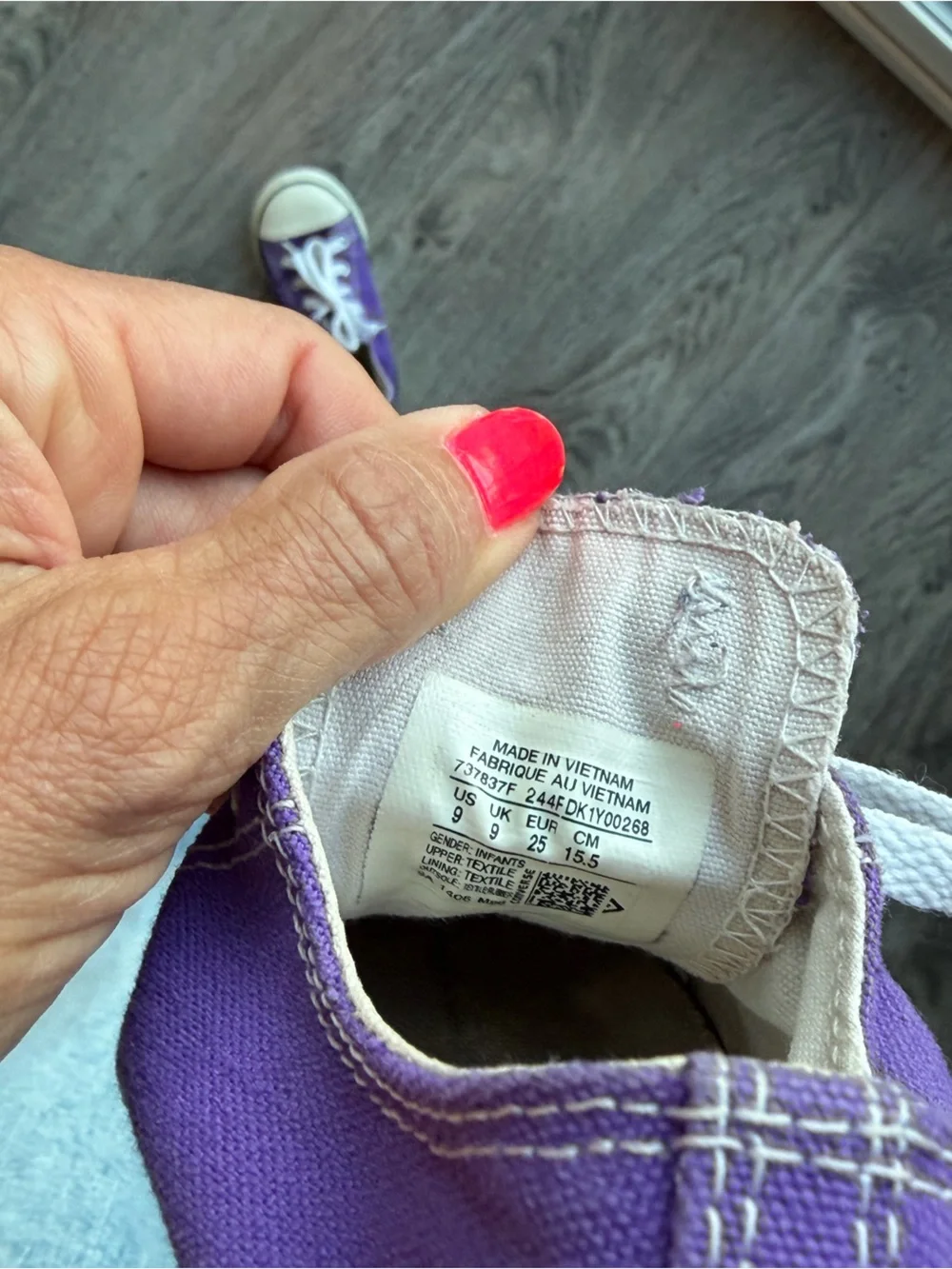 Converse Kids Purple Low-Top Canvas Sneakers with White Accents